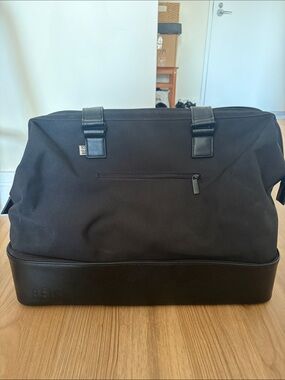 BEIS Black Duffel Bag with Leather-Trimmed Base
